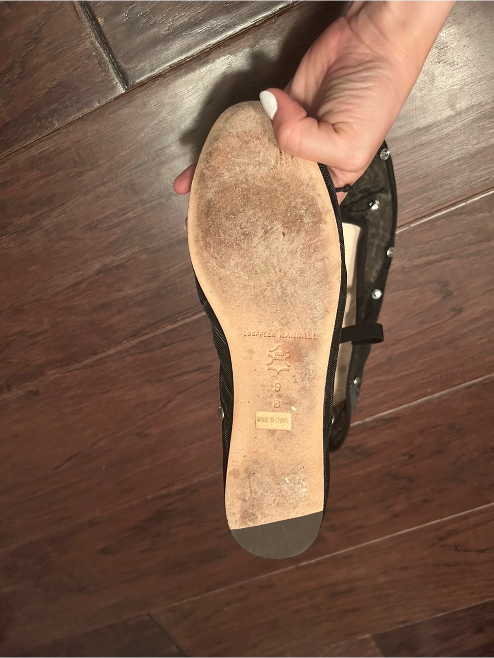 Loeffler Randall Black Mesh Ballet Flats with Crystal Studs - Picture 5 of 5